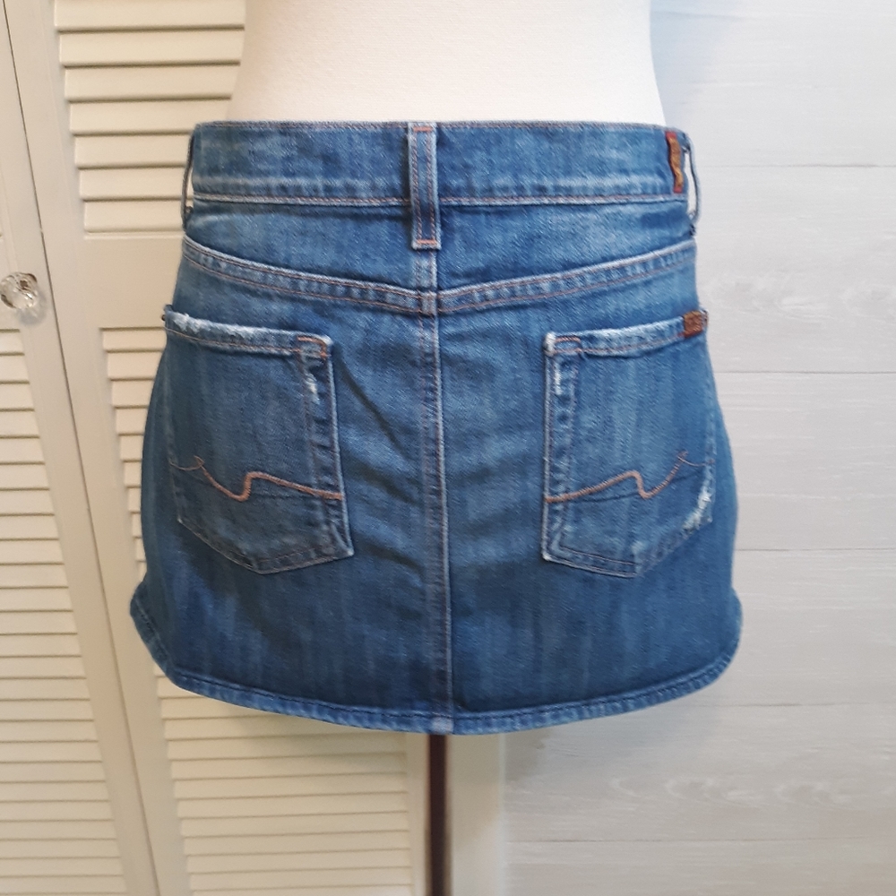 7 for all mankind denim mini skirt sz 28 *M - Picture 6 of 6